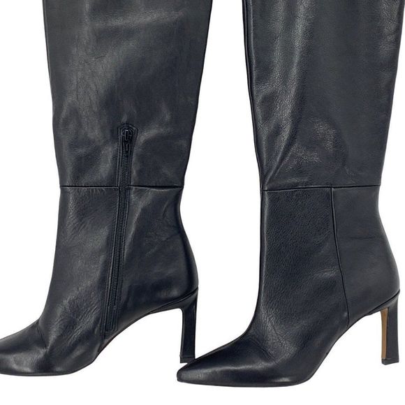 Asos Faux Leather Boots Sz 6 Over the Knee Adjustable Thigh Strap Buckle 3768 - Picture 3 of 16